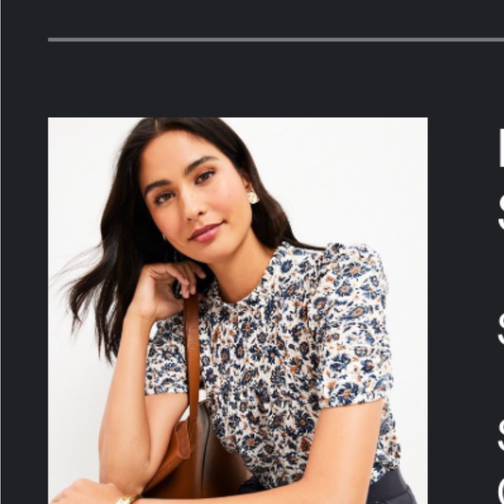 NWT Loft short sleeve floral shirt